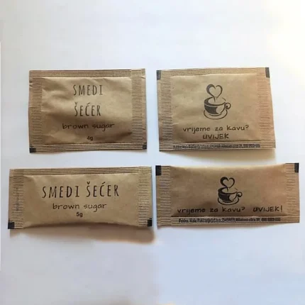 Mala pakiranja Ugostiteljski smedi konzumni secer od secerne trske 3g 5g